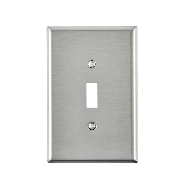 Leviton Leviton Silver 1 gang Stainless Steel Toggle Oversized Wall Plate 1 pk 84101-040 - main